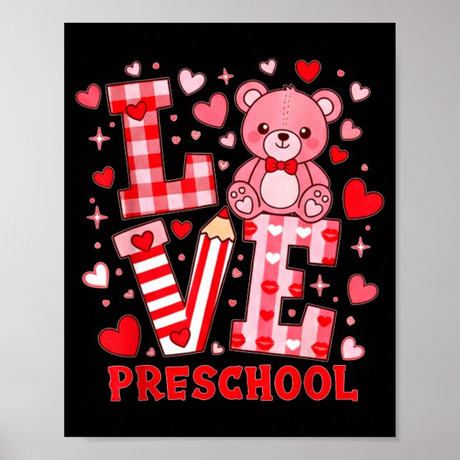 Valentinstag Liebe Vorschullehrer  Poster (Vorne)