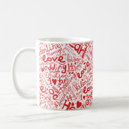 Valentinstag Liebe Worte Collage Kaffeetasse