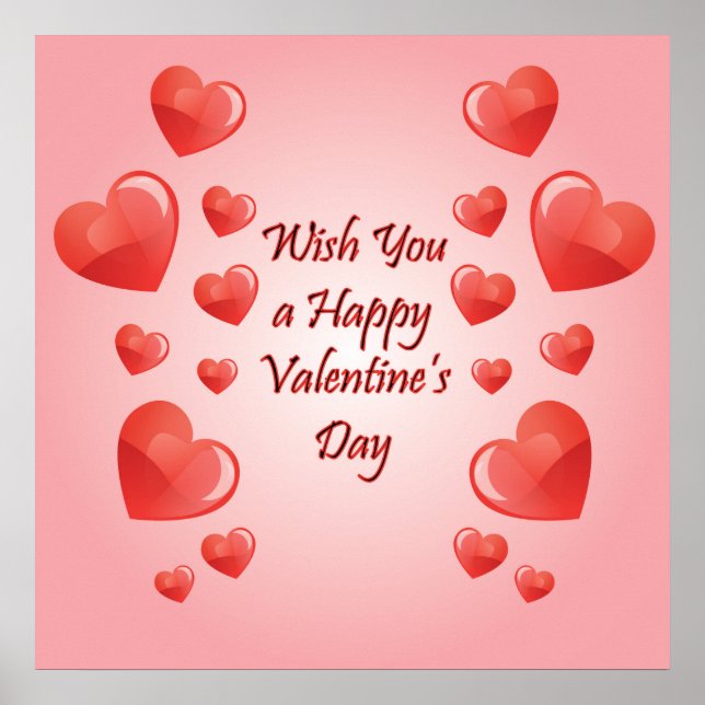 Valentinstag Liebe Zitat mit Herzen Poster (Vorne)