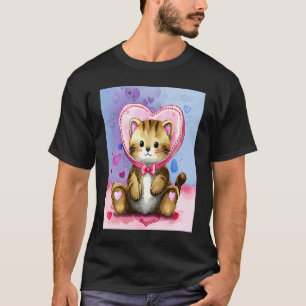Valentinstag Liebes Herz Katze Teddy Freundin Verl T-Shirt
