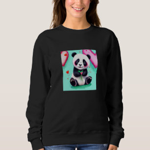 Valentinstag Liebes Herz Panda Freundin Verlobter Sweatshirt