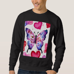 Valentinstag Liebes Herz Schmetterling Freundin Ve Sweatshirt