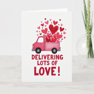 Valentinstag-Liebes-Lieferwagen-Karte Karte