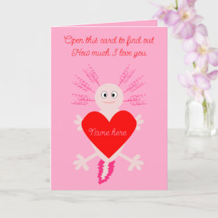 Valentinstag Liebesherz Axolotl Benutzerdefinierte Karte