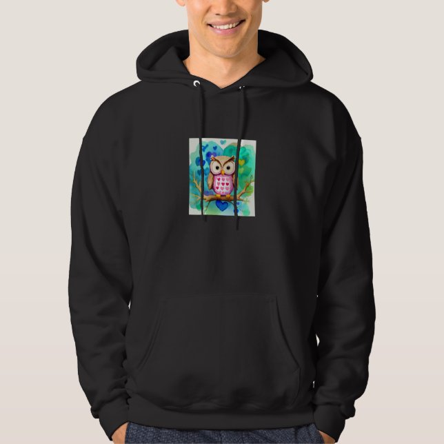 Valentinstag Liebesherz Eule Teddy Freundin Fi Hoodie (Vorderseite)