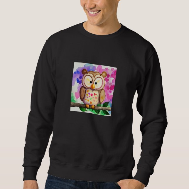 Valentinstag Liebesherz Eule Teddy Freundin Fi Sweatshirt (Vorderseite)