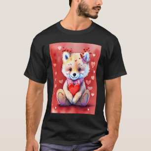 Valentinstag Liebesherz Fuchs Teddy Freundin Fi T-Shirt