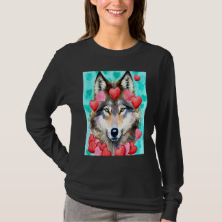 Valentinstag Liebesherz Süßer Wolf Freundin Fi T-Shirt