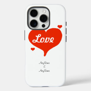 Valentinstag-Liebesherzen NAMEN ANPASSEN iPhone 16 Pro Hülle
