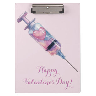 Valentinstag-Liebesinjektions-Design Klemmbrett