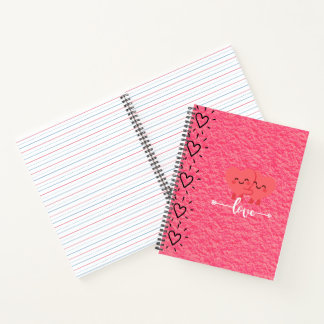 Valentinstag-Liebesnotizbuch – Rosa-Herzen-Design Notizbuch