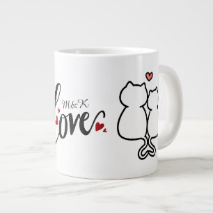 Valentinstag-Liebespaar-Namen Initialen Tasse