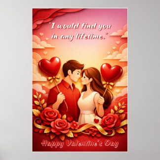 Valentinstag-Liebeszitat-Plakat Poster