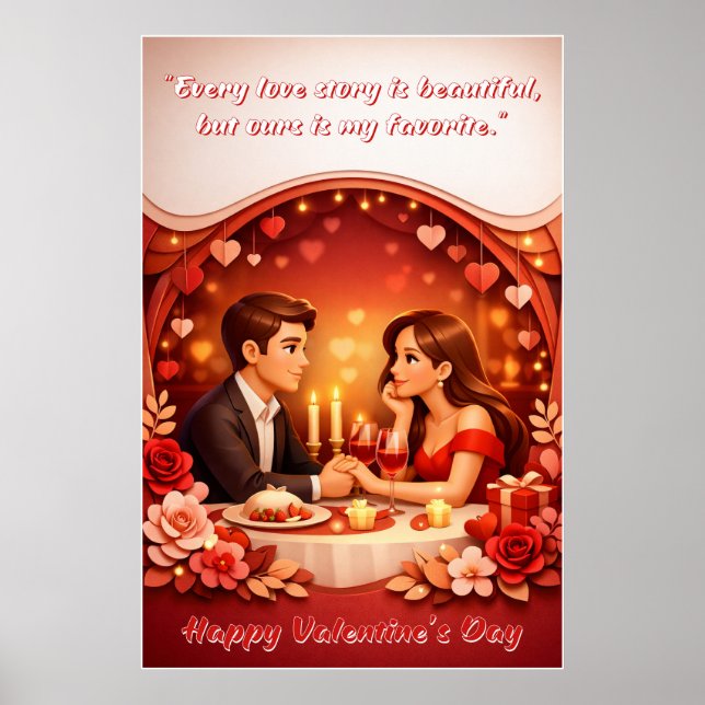 Valentinstag-Liebeszitat-Plakat Poster (Vorne)