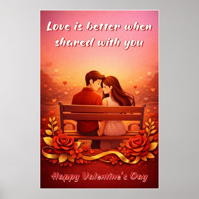 Valentinstag-Liebeszitat-Plakat Poster (Vorne)