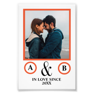 Valentinstag Liebhaber von ein paar Monogramm-Plat Fotodruck