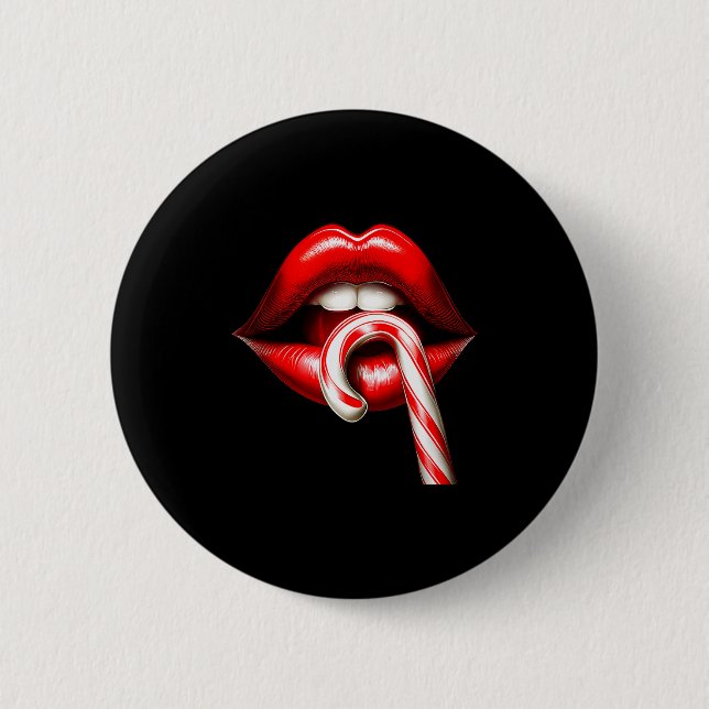 Valentinstag Lippen Küsse Valentinstag Lustiger Zu Button (Vorderseite)
