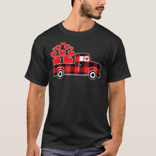Valentinstag LKW Büffelkariert Mit Herz Für T-Shirt