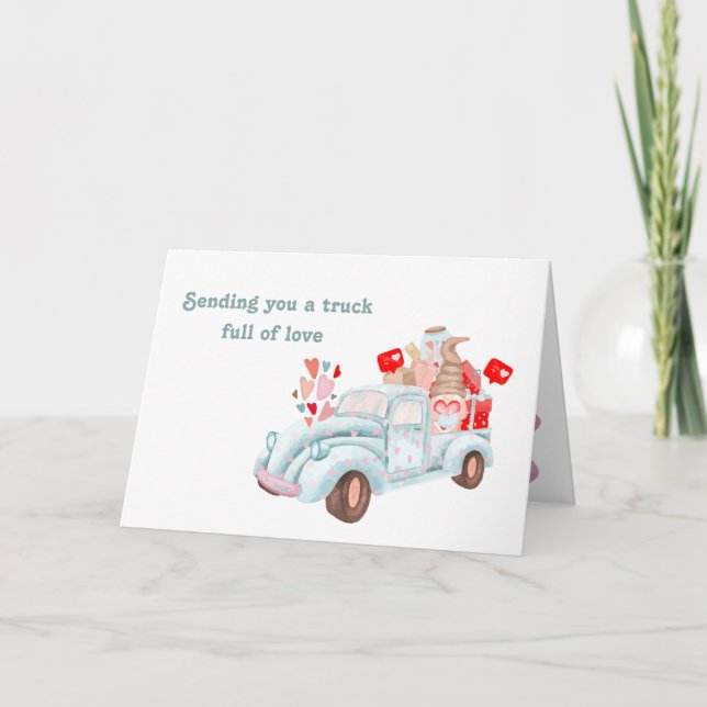 Valentinstag LKW Personalisierte Namenskarte Feiertagskarte (Vorderseite)