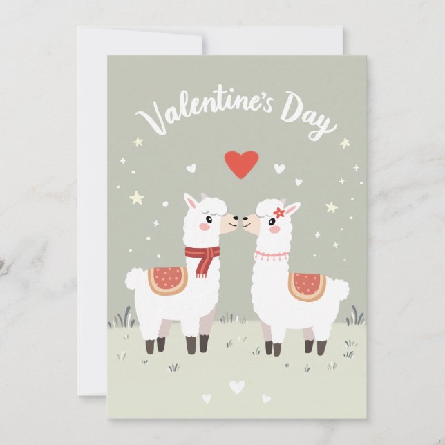 Valentinstag Lovable Llamas Valentines Card Karte (Vorderseite)