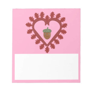 Valentinstag Love Herz Eichel Notizblock