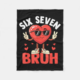 Valentinstag Lustig Sechs Sieben Bruh Meme 67 Herz Fleecedecke
