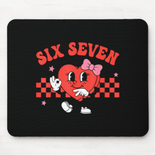 Valentinstag Lustig Sechs Sieben Herzschleife Meme Mousepad