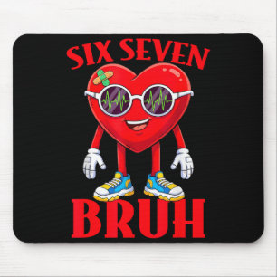 Valentinstag Lustig Six Seven Bruh Meme 67 Herz Li Mousepad