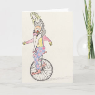 Valentinstag Lustige Clown-Romanze Cartoon-Kunst Karte