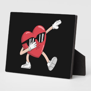 Valentinstag Lustige Jungen Mädchen Dabbing Herz Fotoplatte