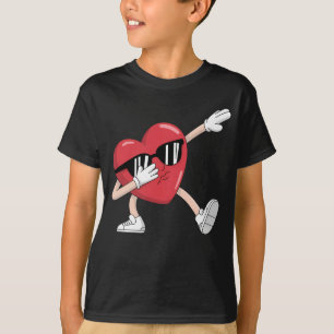 Valentinstag Lustige Jungen Mädchen Dabbing Herz T-Shirt