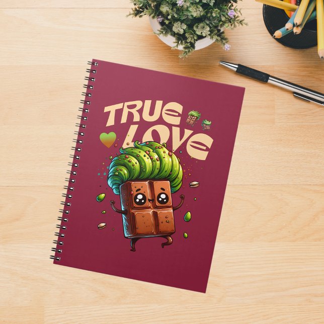 Valentinstag lustige kawaii pistachio Schokolade Notizblock (Von Creator hochgeladen)