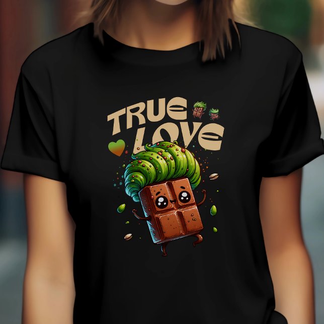 Valentinstag lustige kawaii pistachio Schokolade T-Shirt (Von Creator hochgeladen)