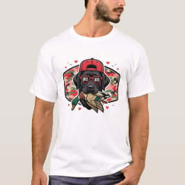 Valentinstag Lustiger Jagdhund mit Ente T-Shirt