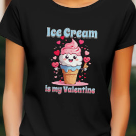 Valentinstag lustiger Kawaii-Eis-Kegel T-Shirt