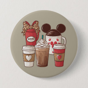 Valentinstag Lustiger Latte Kaffee Liebhaber  Button