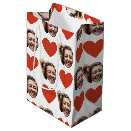 Valentinstag Lustiges benutzerdefiniertes Gesicht Mittlere Geschenktüte