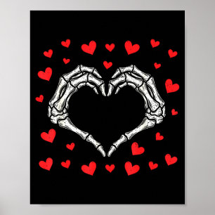 Valentinstag Lustiges Skelett Hände Herz Jungen Mä Poster