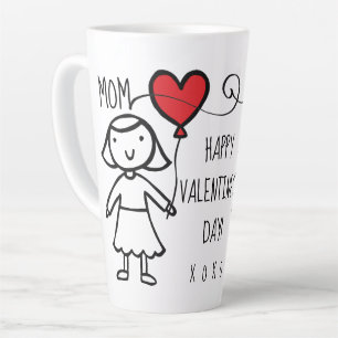 Valentinstag Mama Rotes Herz Cartoon XOXO Milchtasse