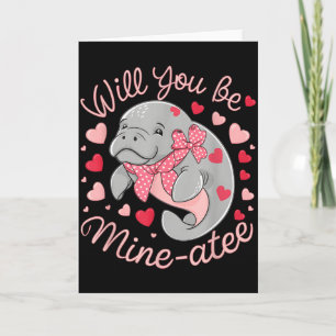 Valentinstag Manatee Süßes Tier Herzen Wirst du me Karte