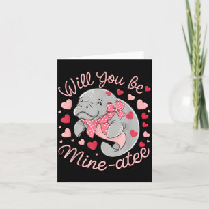 Valentinstag Manatee Süßes Tier Herzen Wirst du me Karte