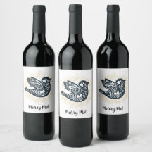 Valentinstag Marry Me Gold Floral Folk Art Bird