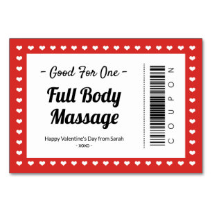 Valentinstag Massage Liebe Coupon Coupon Geschenk Tischnummer