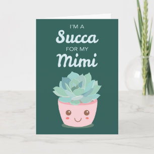 Valentinstag Mein Mimi mit Kawaii Sukkulent Karte