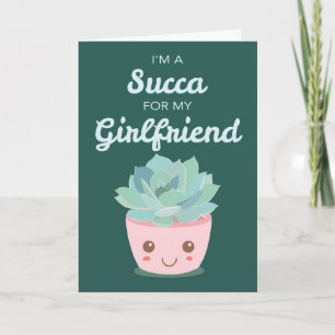 Valentinstag Meine Freundin mit Kawaii Sukkulente Karte