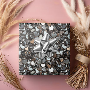 Valentinstag Metallherzen Geschenkpapier