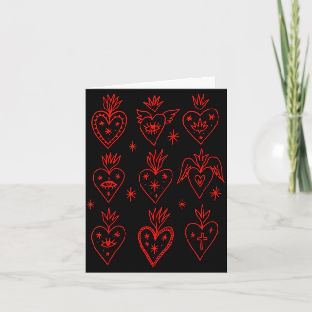 Valentinstag Mexican Milagro Gothic Goth Heilig Karte (Vorderseite)
