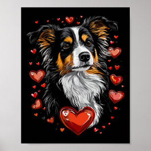 Valentinstag Miniatur Amerikanischer Schäferhund Poster
