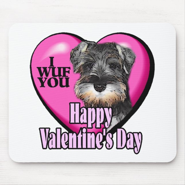 Valentinstag Miniatur Schnauzer Mousepad (Vorne)