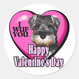 Valentinstag Miniatur Schnauzer Runder Aufkleber